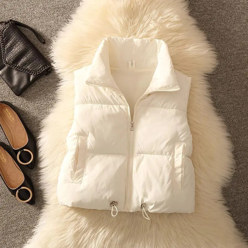 Puffer Vest Padded - 여성용 패딩 패딩 민소매 조끼 재킷,