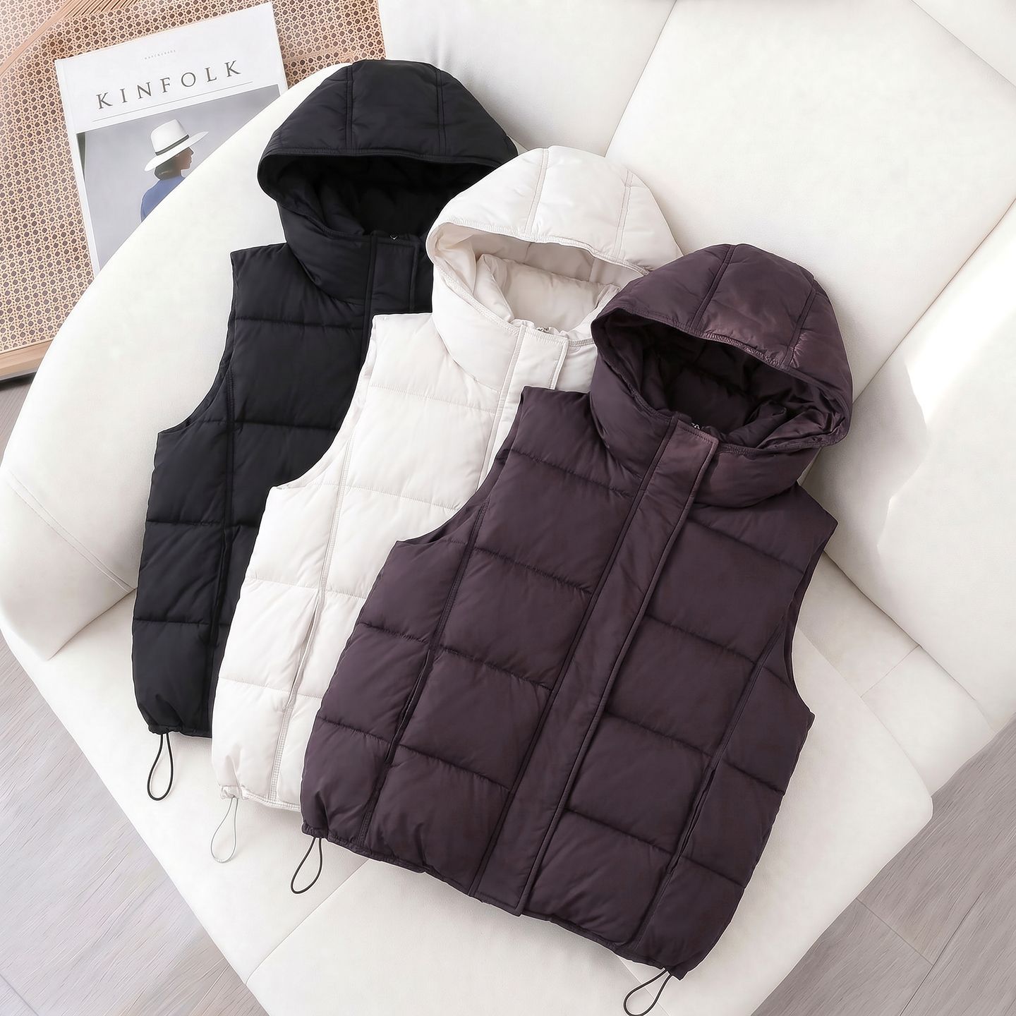 Puffer Vest Padded - 패션 민소매 조끼 여성 코튼 패딩
