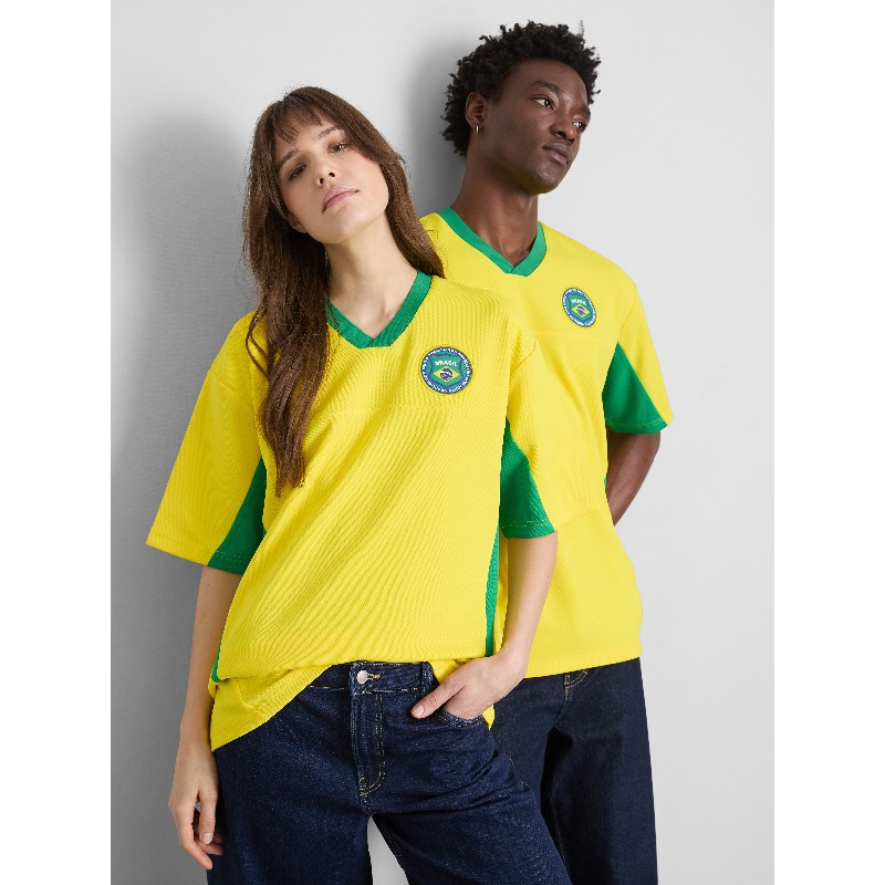 Street Fashion Brazil - 여름 브라질 축구 유니폼, Y2K 옐로우