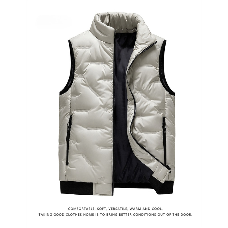Puffer Vest Padded - 겨울용 따뜻한 남성 민소매 파카 두꺼운