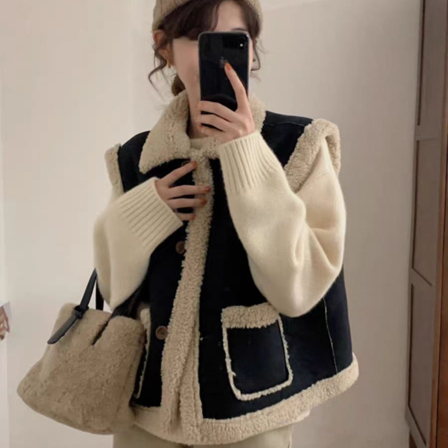 Puffer Vest Padded - 여성용 두꺼운 자수 겨울 패딩 조끼