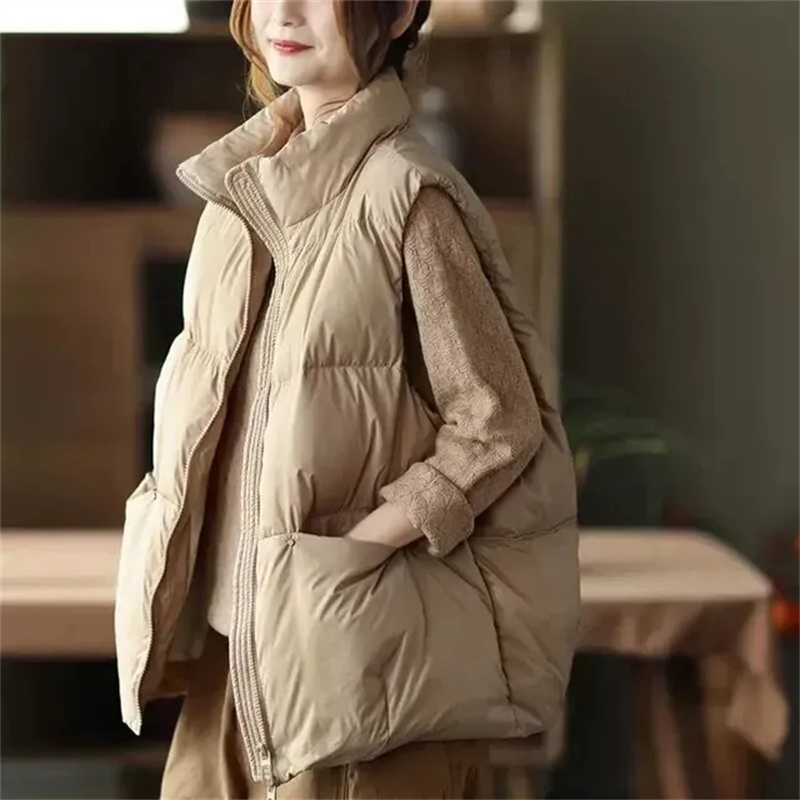 Puffer Vest Padded - 패딩 조끼 여성용 다운 코튼 조끼
