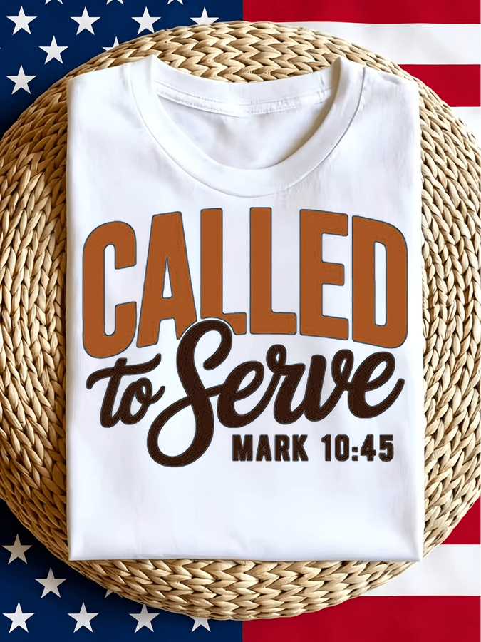 Street Fashion Events - 남녀공용 'Called to Serve' 티셔츠, 종교