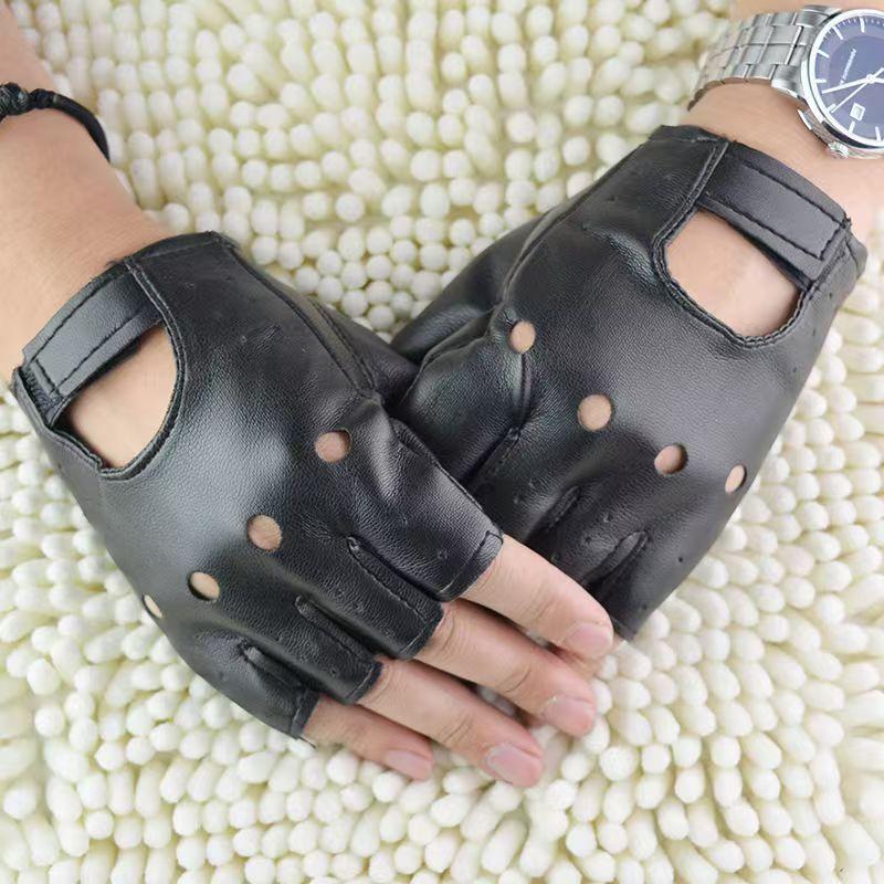Street Fashion Gloves - 남성 유니섹스 인조 가죽 반 손가락