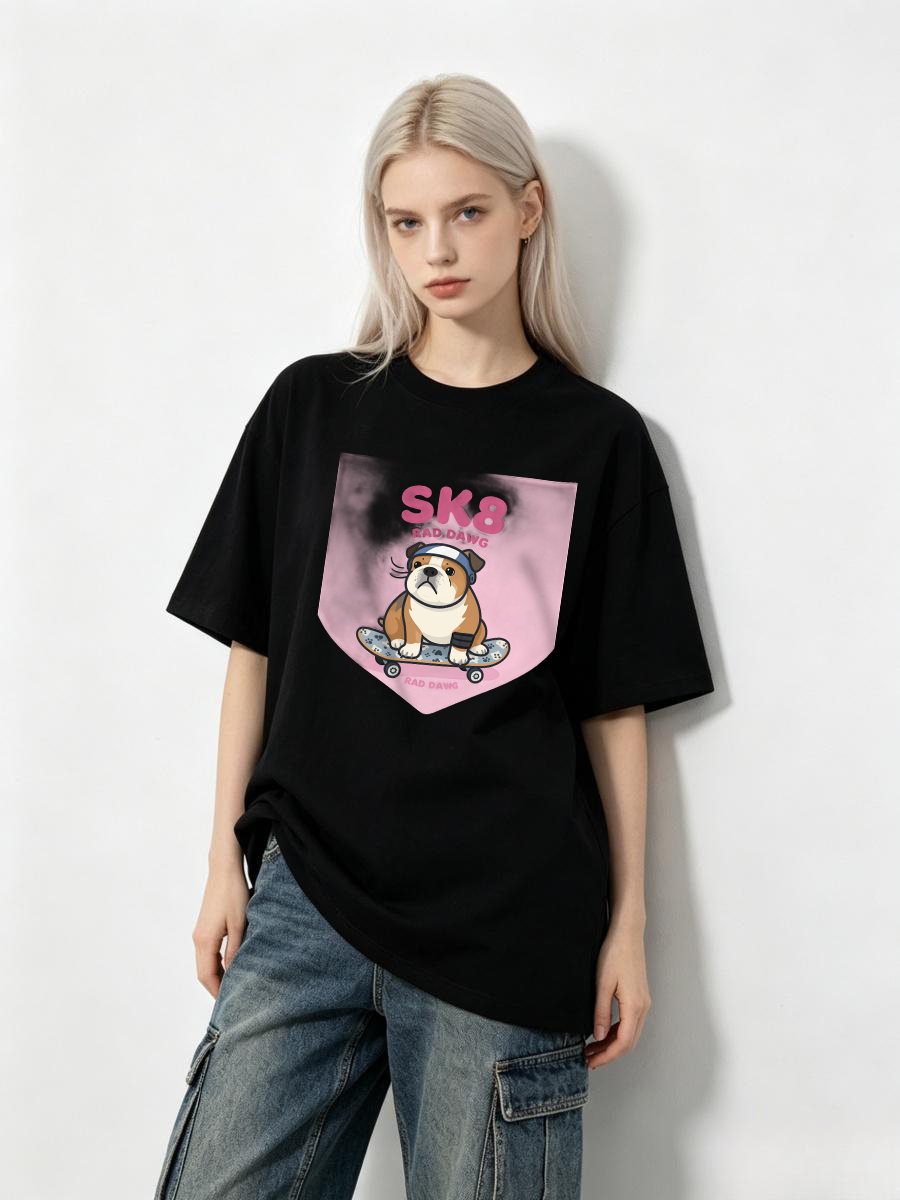 Street Fashion Events - 티셔츠 가을 엔자임 워싱 빈티지 느낌
