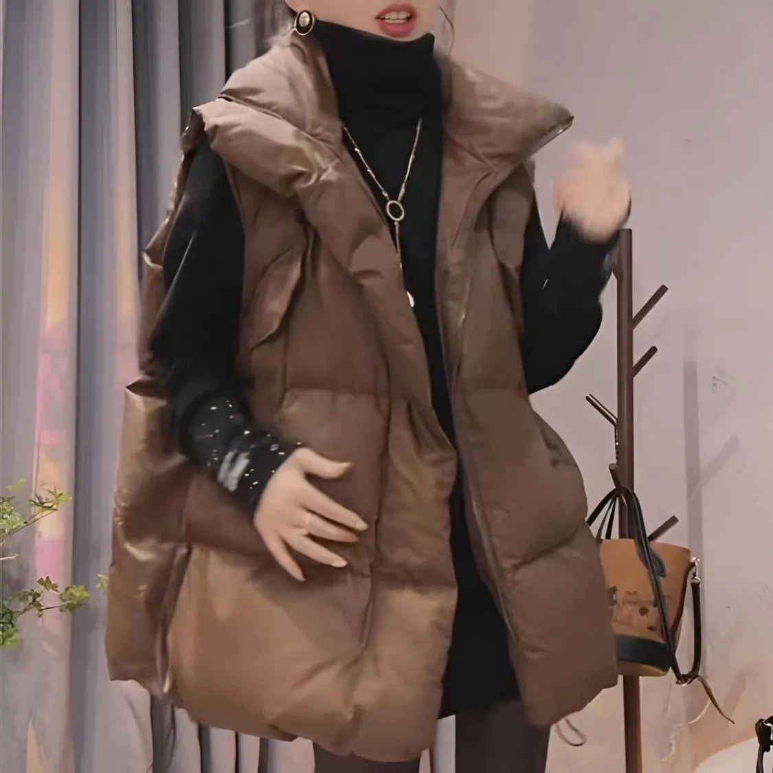 Puffer Vest Padded - 2026 여성용 대형 사이즈 4XL 파카