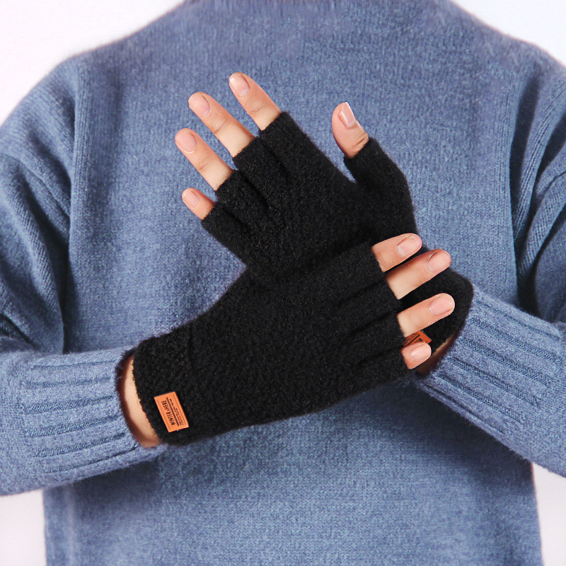 Street Fashion Gloves - 남성용 따뜻한 따뜻한 니트 장갑, 두꺼운