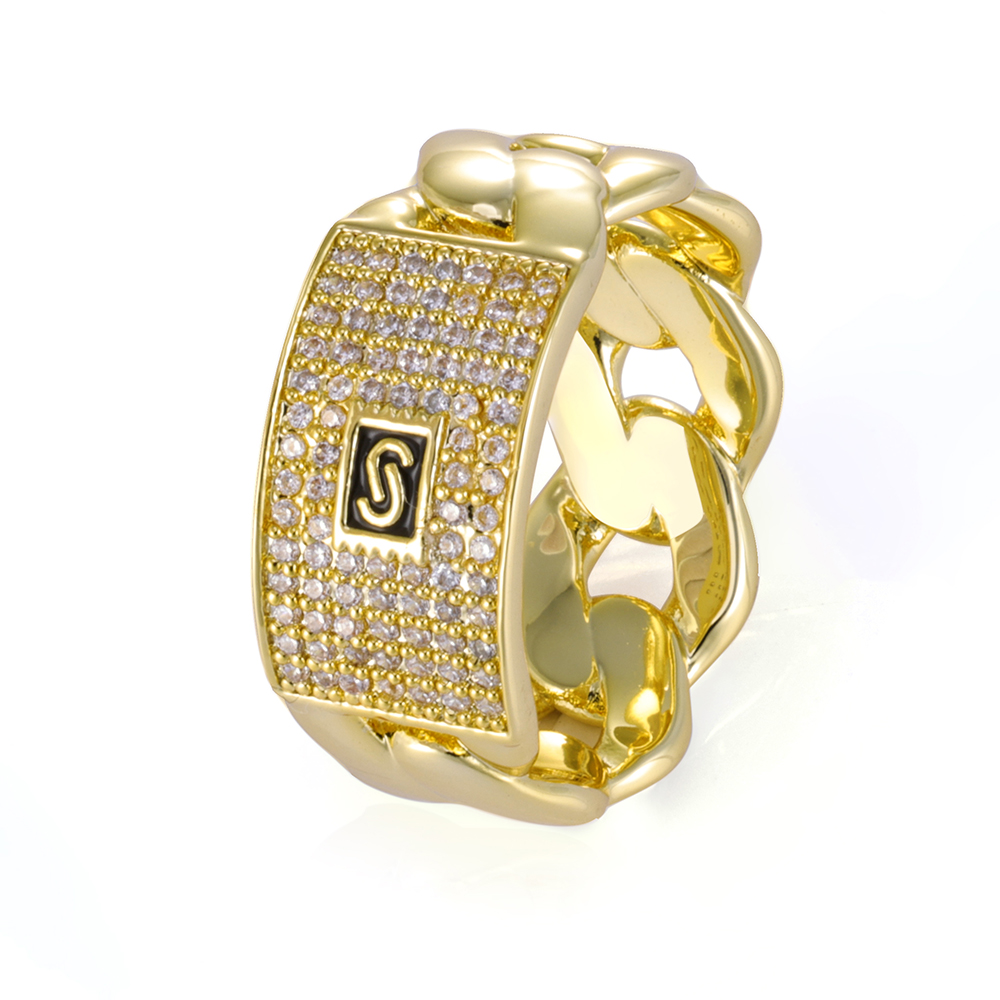 Street Fashion Rings - ESKEEM 아이스드 아웃 빅 모나코 링