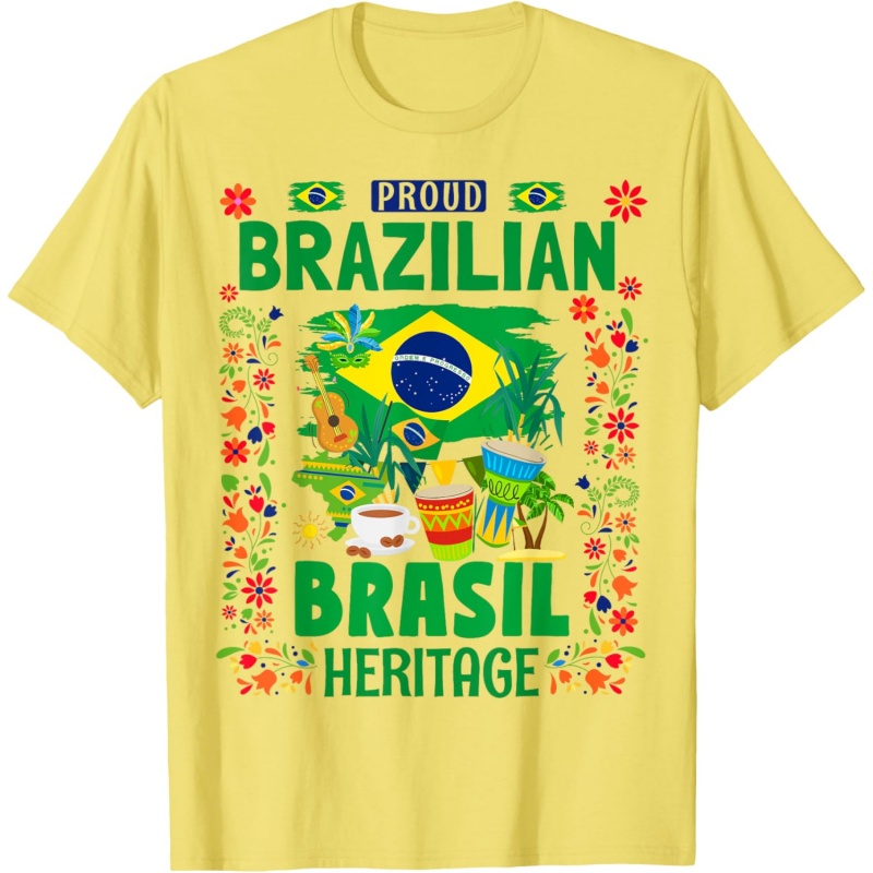 Street Fashion Brazil - 3D 프린팅 브라질 음악 티셔츠 (남성용)