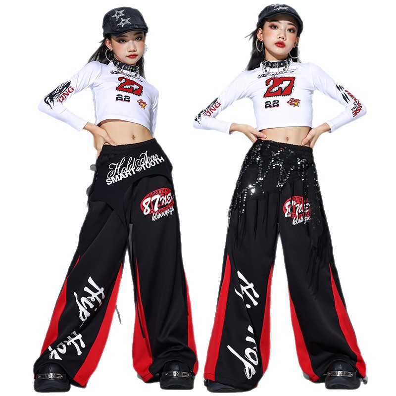 Street Fashion Kpop - 2025 재즈 댄스 의상 소녀 K팝