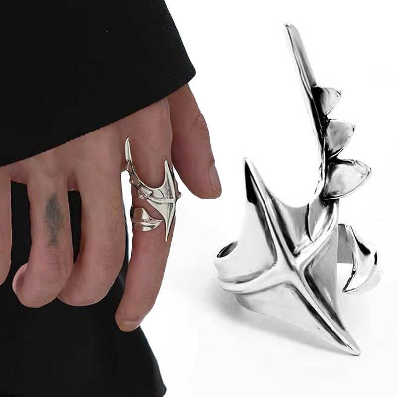 Street Fashion Rings - 사이버펑크 외계인 불규칙 반지 유니섹스 힙합