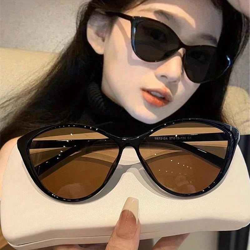 Street Fashion Glasses - 1Pc 레트로 프레임 고양이 눈 선글라스