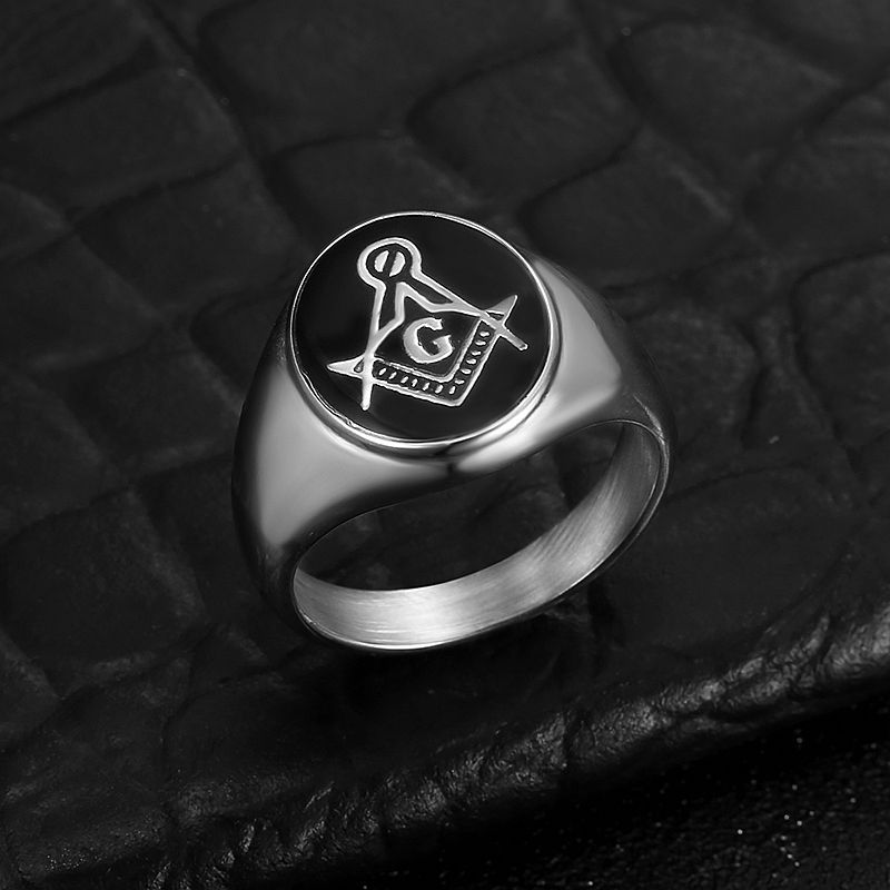 남성 빈티지 316L 스테인리스 스틸 원형 프리메이슨  - Street Fashion Rings 리뷰 및 가격
