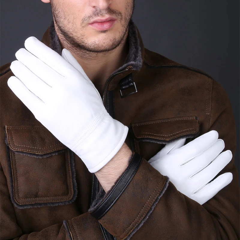 2025 겨울 정품 가죽 흰색 장갑 남성 여성을위한 따 - Street Fashion Gloves 리뷰 및 가격