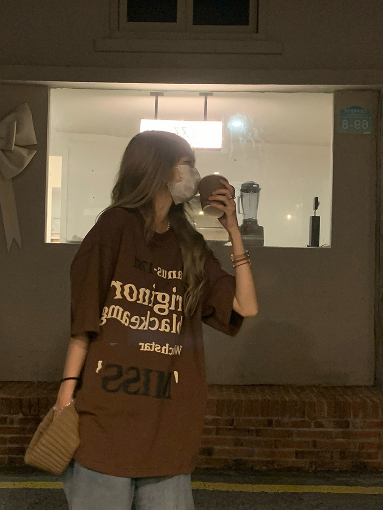 플러스 사이즈 아메리칸 힙합 하이 스트리트 순면 반팔  - Street Fashion Hong Kong 리뷰 및 가격