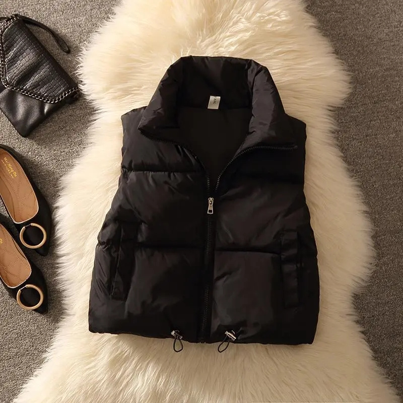 여성용 패딩 패딩 민소매 조끼 재킷, 따뜻한 면 패딩  - Puffer Vest Padded 리뷰 및 가격