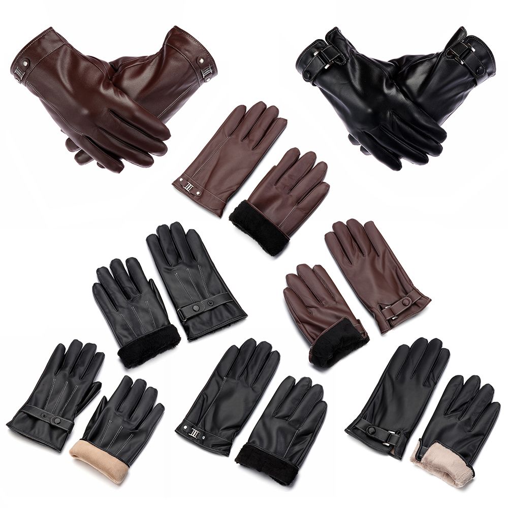 남성용 양털 열 가죽 장갑, 따뜻한 터치 스크린 방풍  - Street Fashion Gloves 리뷰 및 가격
