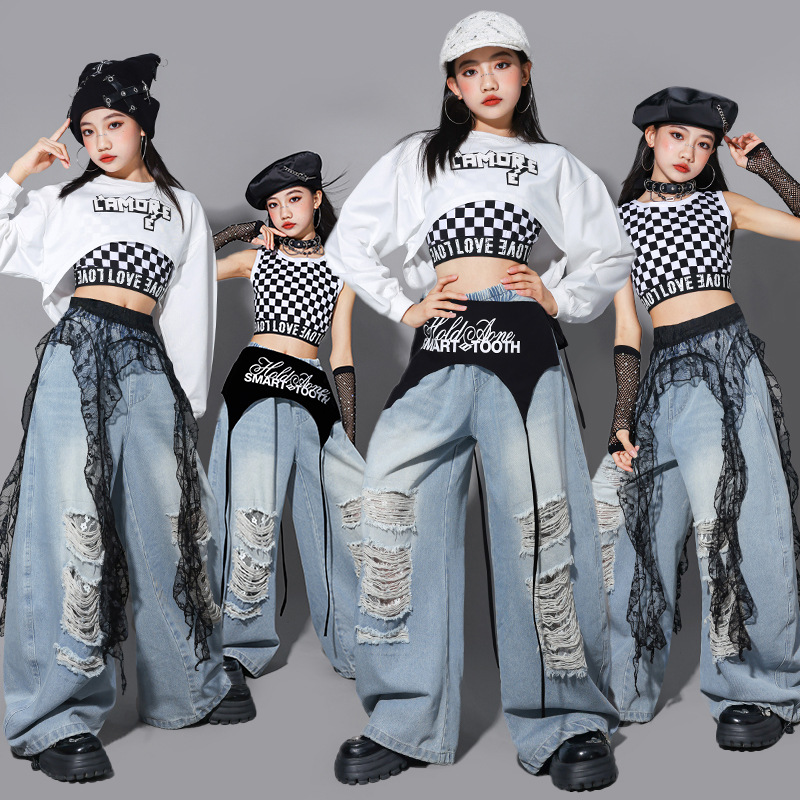 힙합 소녀 패션 K-POP 크롭탑 레터링 카고 팬츠 아 - Street Fashion Kpop 리뷰 및 가격