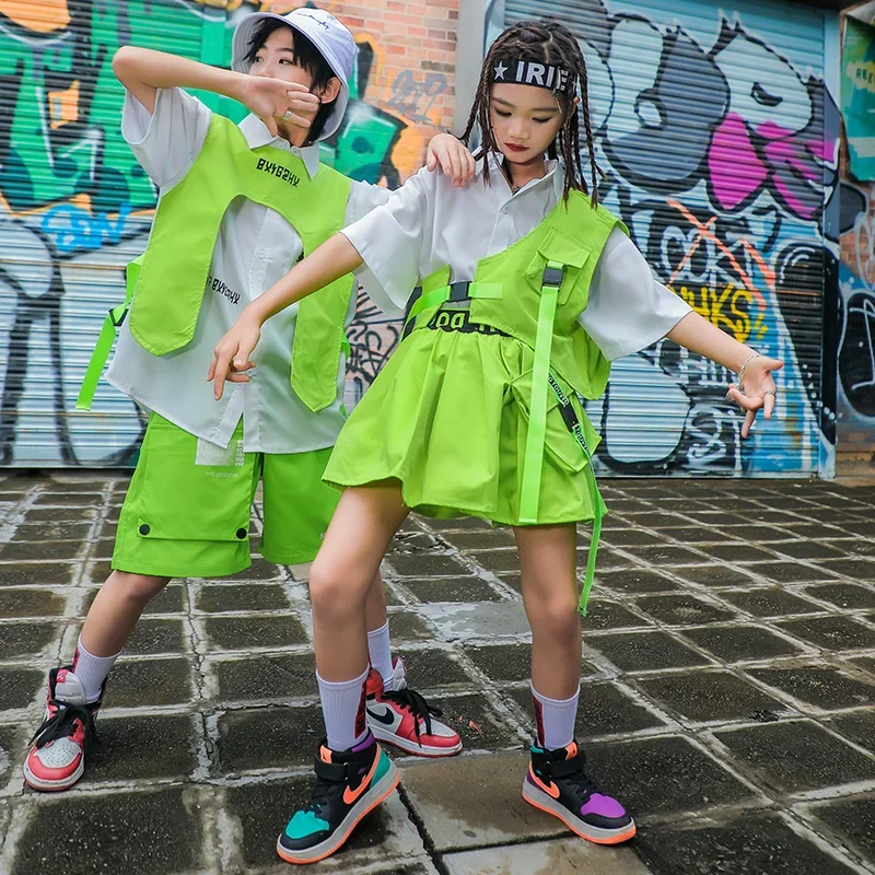 어린이 패션 스트리트웨어 힙합 의상, 소년 녹색 조끼  - Street Fashion For Boy 리뷰 및 가격