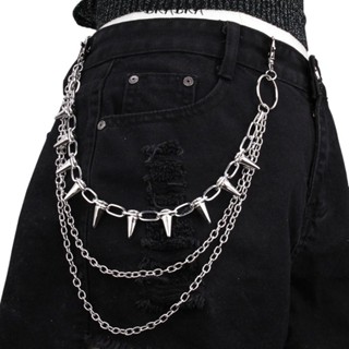 유니섹스 힙합 펑크 록 메탈 허리 체인 팬츠 키링 바지 - Street Fashion Rings 리뷰 및 가격