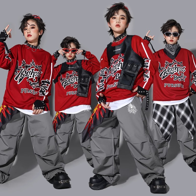 소년 K-pop 스웨트셔츠 패션 조끼 루즈 팬츠 힙합  - Street Fashion Kpop 리뷰 및 가격