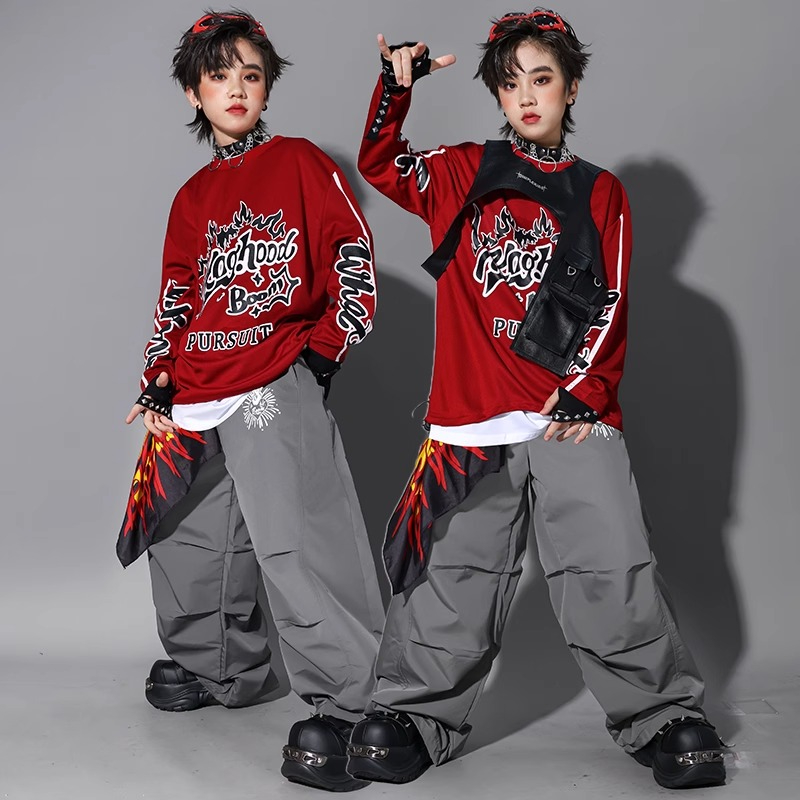 소년 K-pop 스웨트셔츠 패션 조끼 루즈 팬츠 힙합  - Street Fashion Kpop 리뷰 및 가격