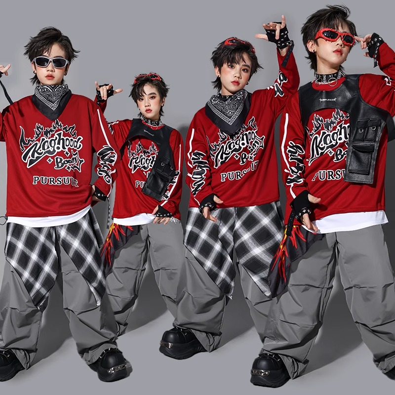 소년 K-pop 스웨트셔츠 패션 조끼 루즈 팬츠 힙합  - Street Fashion Kpop 리뷰 및 가격