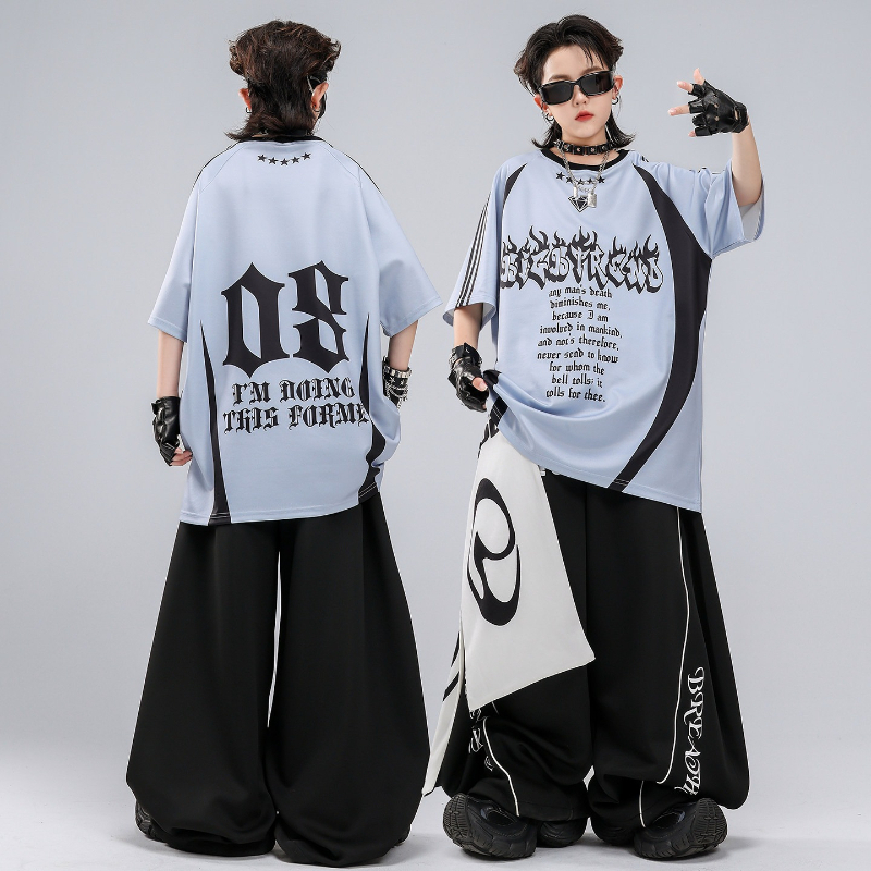 힙합 K팝 레드 티셔츠 배기 팬츠 남자 스트릿 댄스 의 - Street Fashion Kpop 리뷰 및 가격