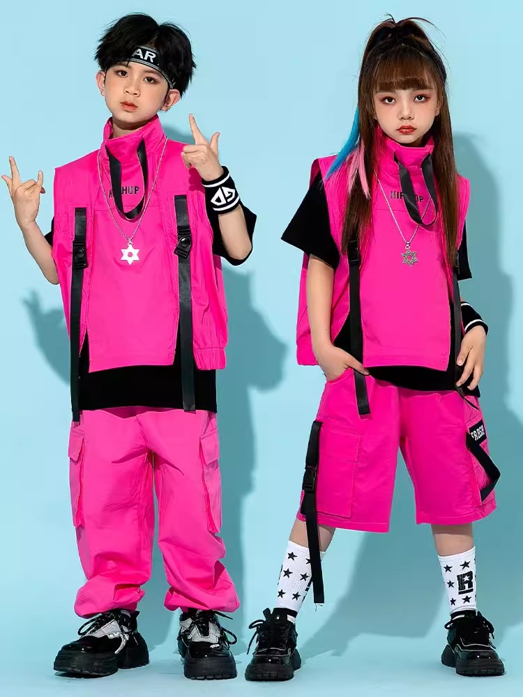 어린이 힙합 의상 소년 소녀 재즈 댄스 패션 의류, 핑 - Street Fashion For Boy 리뷰 및 가격
