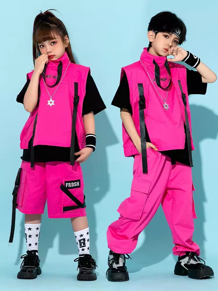 어린이 힙합 의상 소년 소녀 재즈 댄스 패션 의류, 핑 - Street Fashion For Boy 리뷰 및 가격