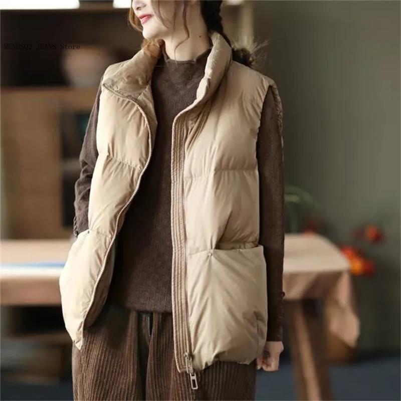 패딩 조끼 여성용 다운 코튼 조끼 코트 가을 겨울 재킷 - Puffer Vest Padded 리뷰 및 가격