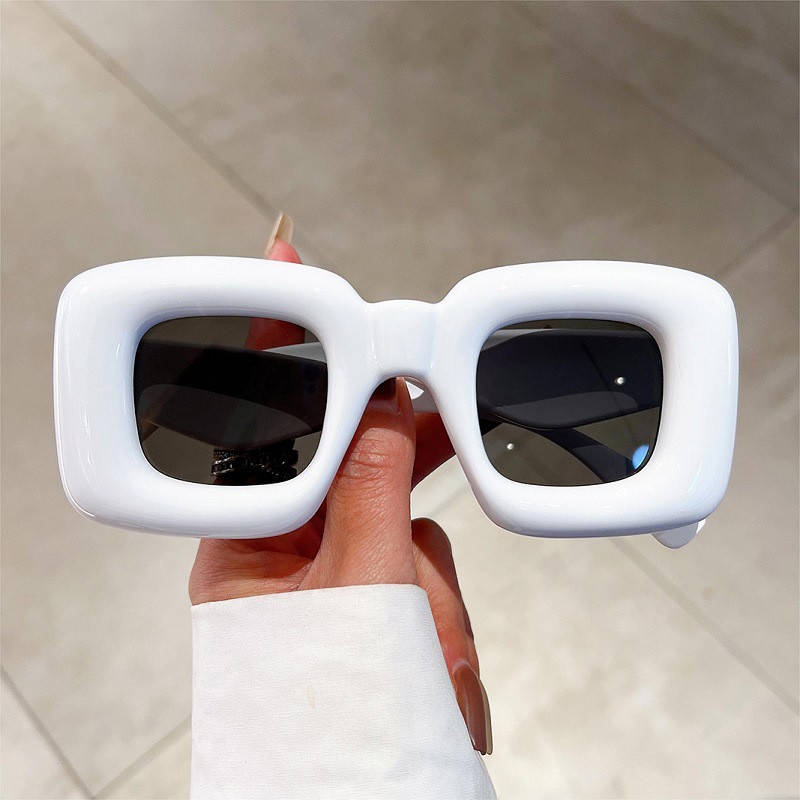 새로운 여성 스퀘어 선글라스 여성용 재미있는 직사각형  - Street Fashion Glasses 리뷰 및 가격