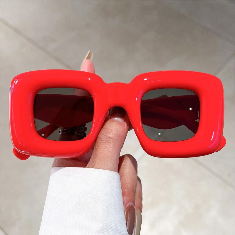 새로운 여성 스퀘어 선글라스 여성용 재미있는 직사각형  - Street Fashion Glasses 리뷰 및 가격