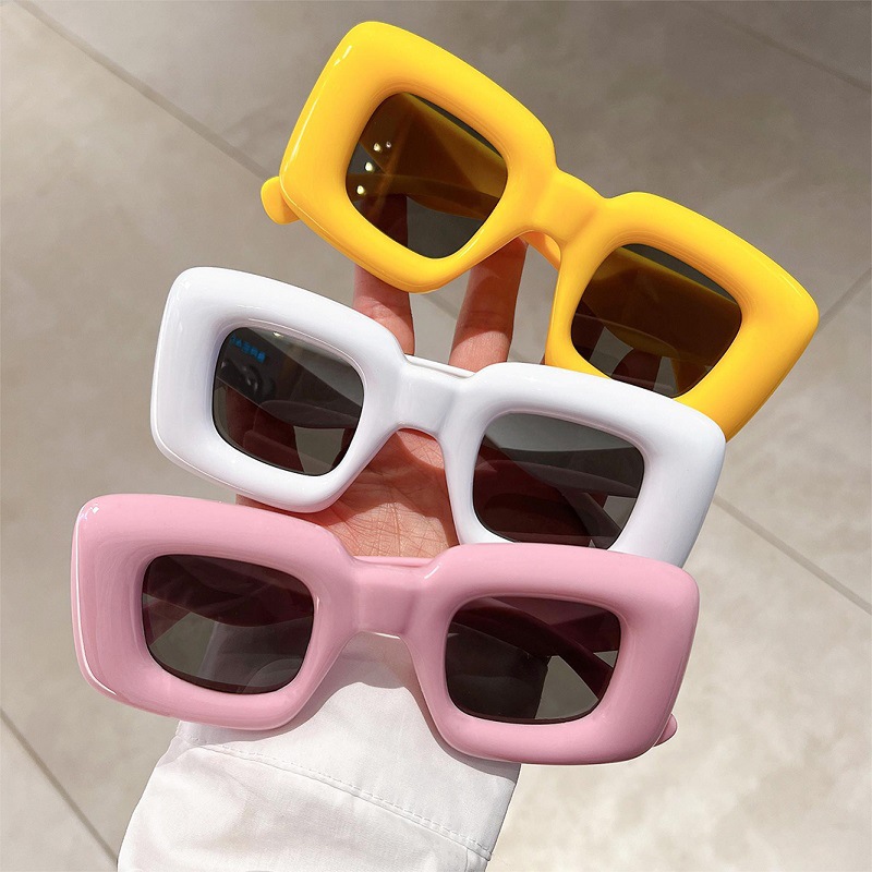 새로운 여성 스퀘어 선글라스 여성용 재미있는 직사각형  - Street Fashion Glasses 리뷰 및 가격