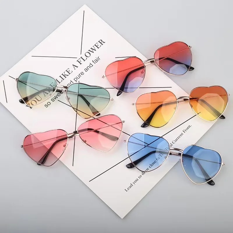 패션 하트 모양의 금속 선글라스 빈티지 트렌디 스트리트 - Street Fashion Glasses 리뷰 및 가격