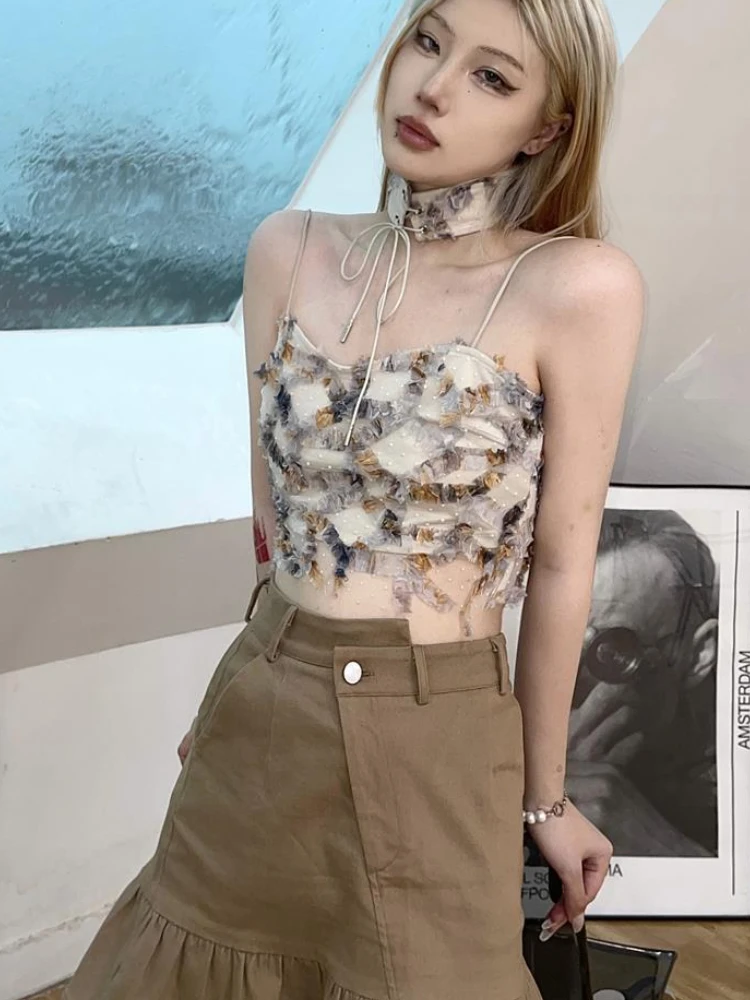 여성 여름 프린트 크롭탑 핫걸 한국 패션 하이 스트릿  - Street Fashion Korean Girl 리뷰 및 가격