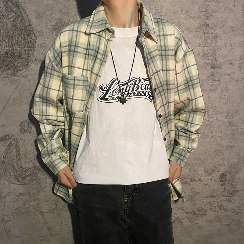 플러스 사이즈 봄 가을 체크 무늬 긴팔 남성 셔츠 이너 - Street Fashion Guys 리뷰 및 가격