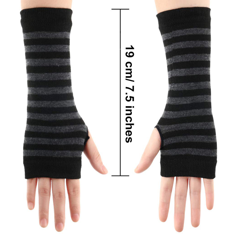 Y2K 펑크 긴팔 장갑 남녀공용 손가락 없는 스트라이프 - Street Fashion Gloves 리뷰 및 가격
