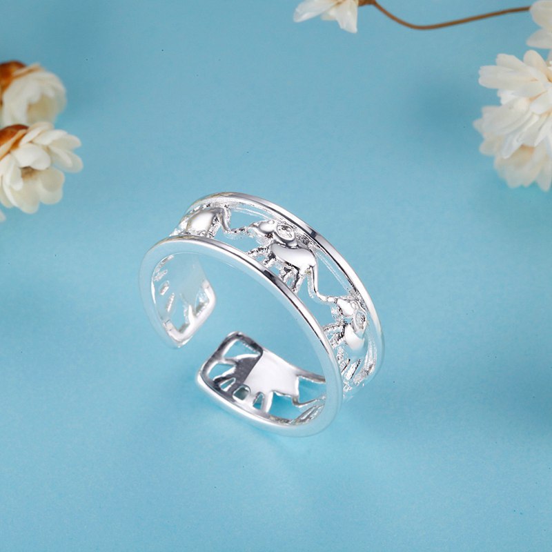 새로운 고급 패션 925 스털링 실버 코끼리 반지 여성 - Street Fashion Rings 리뷰 및 가격