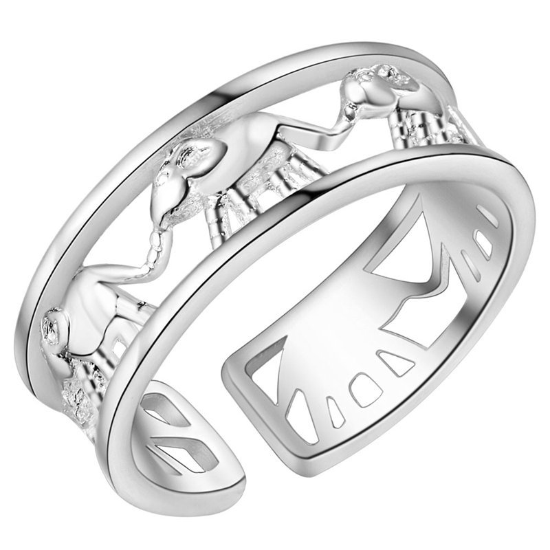 새로운 고급 패션 925 스털링 실버 코끼리 반지 여성 - Street Fashion Rings 리뷰 및 가격