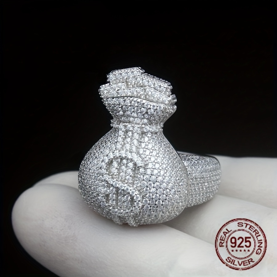독특한 남자 925 스털링 은빛 얼음처럼 차가운 돈 가 - Street Fashion Rings 리뷰 및 가격