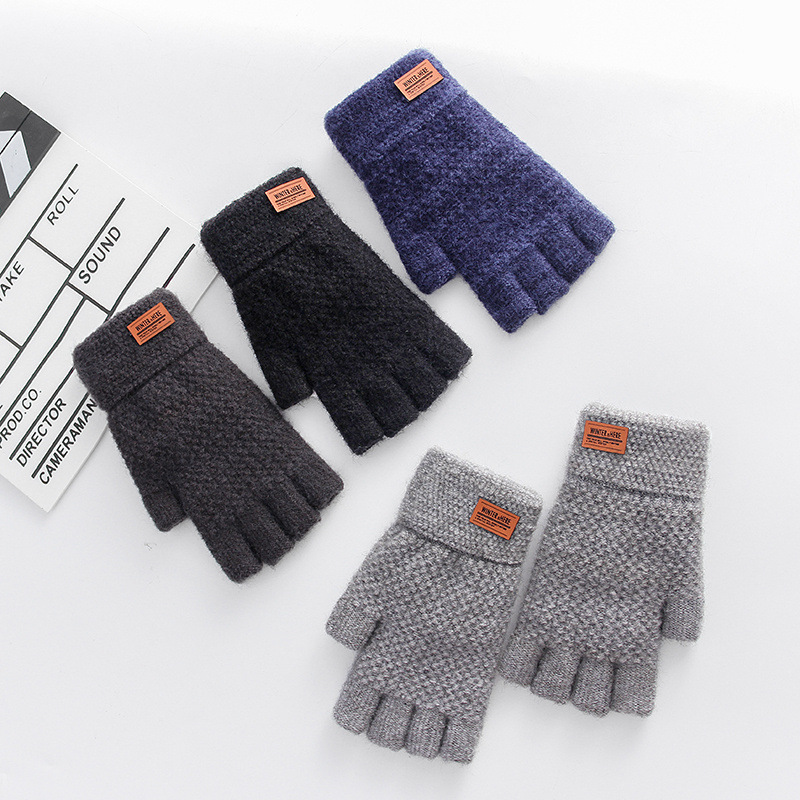 남성용 따뜻한 따뜻한 니트 장갑, 두꺼운 알파카 섬유, - Street Fashion Gloves 리뷰 및 가격