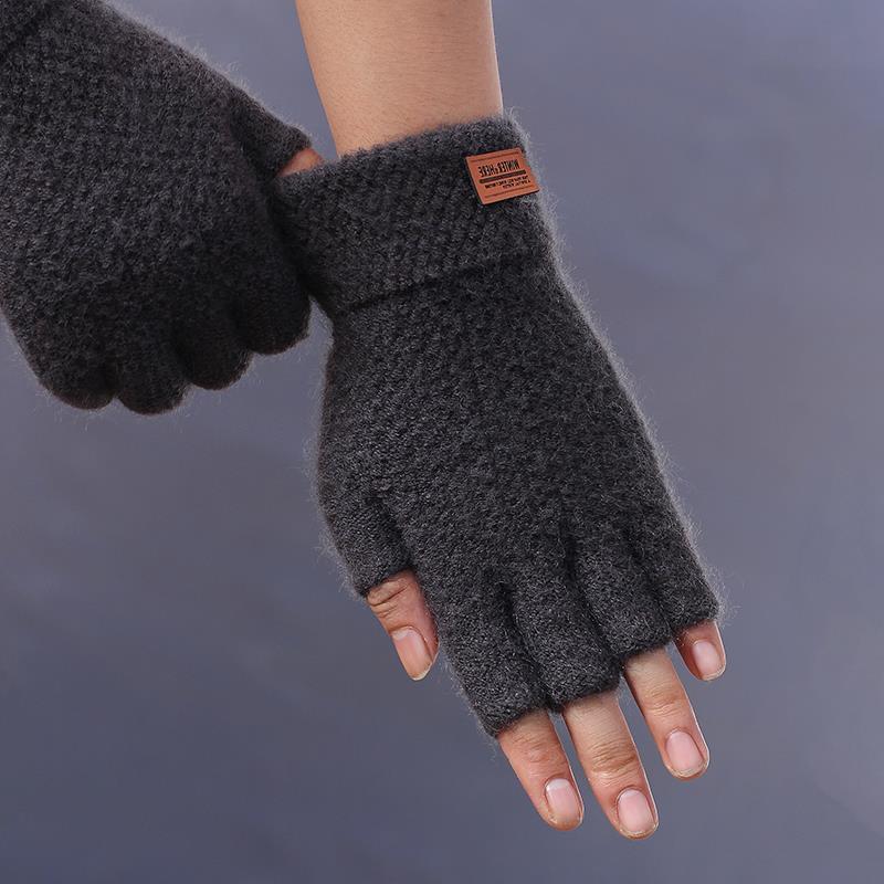 남성용 따뜻한 따뜻한 니트 장갑, 두꺼운 알파카 섬유, - Street Fashion Gloves 리뷰 및 가격