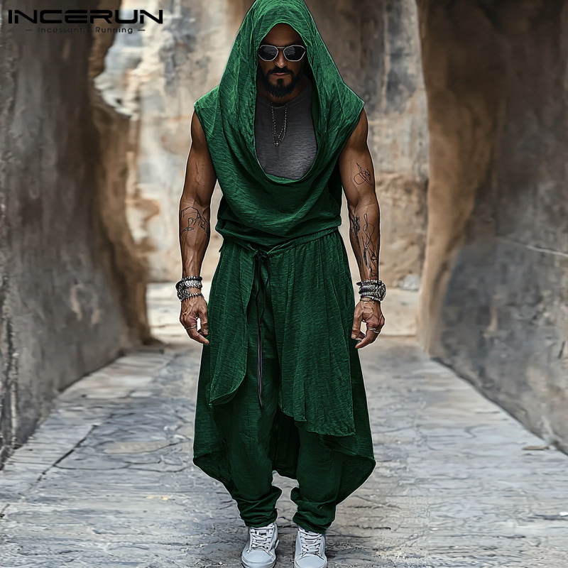 2024 스트리트 패션 투피스 정장 INCERUN 남성 - Street Fashion Outfit For Men 리뷰 및 가격