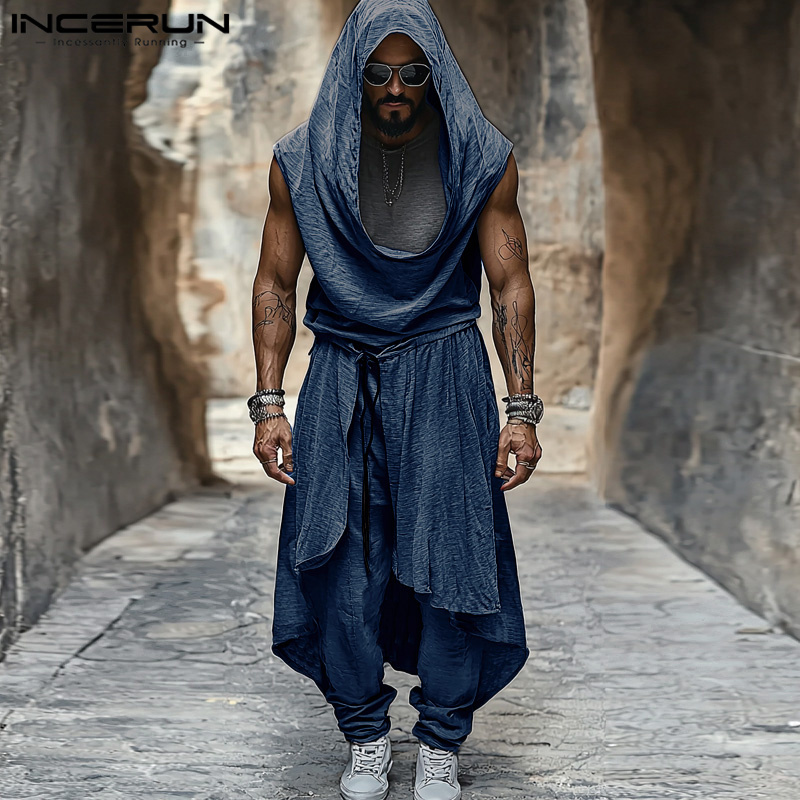 2024 스트리트 패션 투피스 정장 INCERUN 남성 - Street Fashion Outfit For Men 리뷰 및 가격