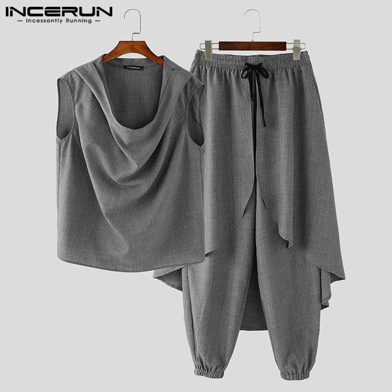 2024 스트리트 패션 투피스 정장 INCERUN 남성 - Street Fashion Outfit For Men 리뷰 및 가격