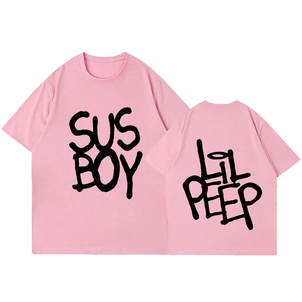 핫 래퍼 Lil Peep Sus Boy 핑크 티셔츠 남 - Street Fashion For Boy 리뷰 및 가격