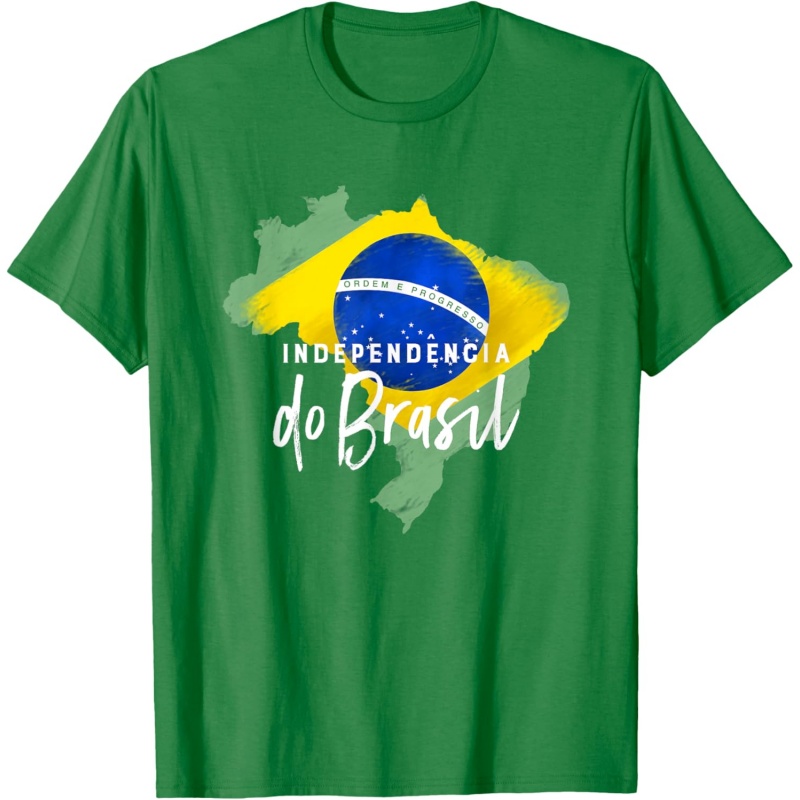 3D 프린팅 브라질 음악 티셔츠 (남성용) 독립기념일  - Street Fashion Brazil 리뷰 및 가격