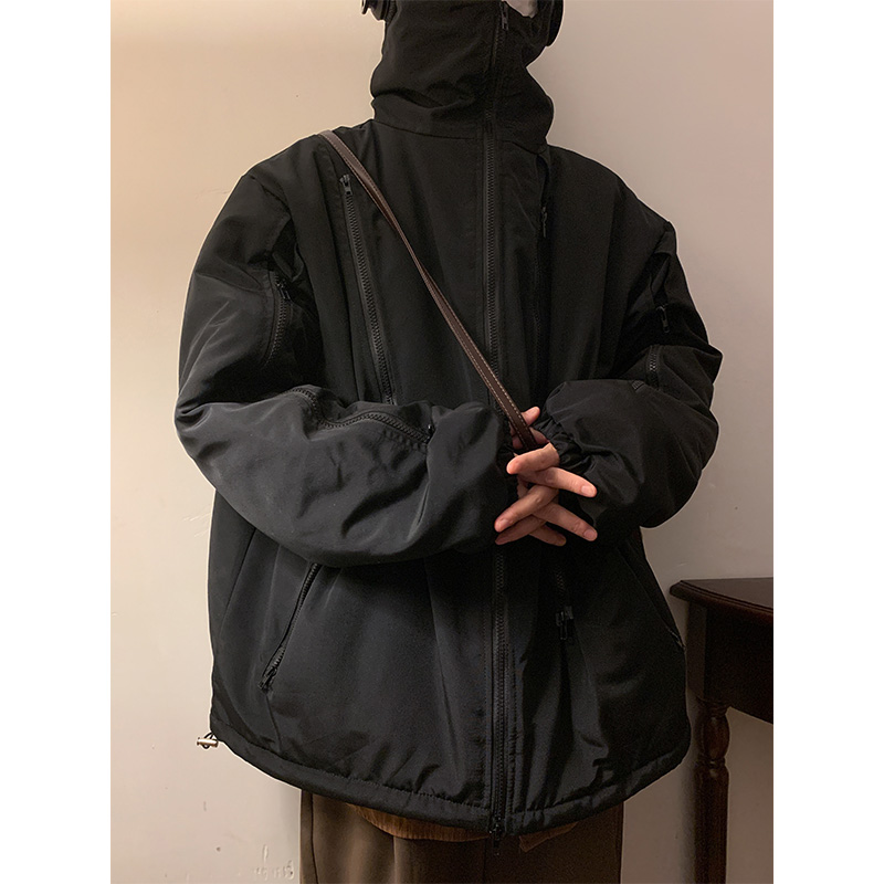 후드가 있는 남성용 두꺼운 겨울 코튼 재킷, 청소년 캐 - Street Fashion Hong Kong 리뷰 및 가격