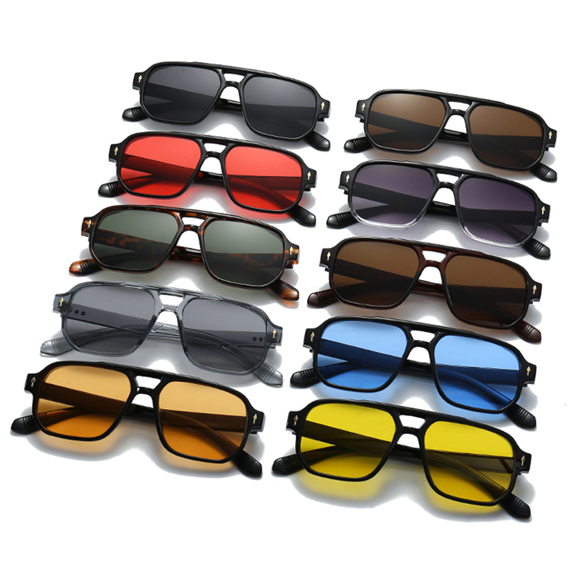 빈티지 더블 브리지 남성용 사각 선글라스 패션 투명 오 - Street Fashion Glasses 리뷰 및 가격